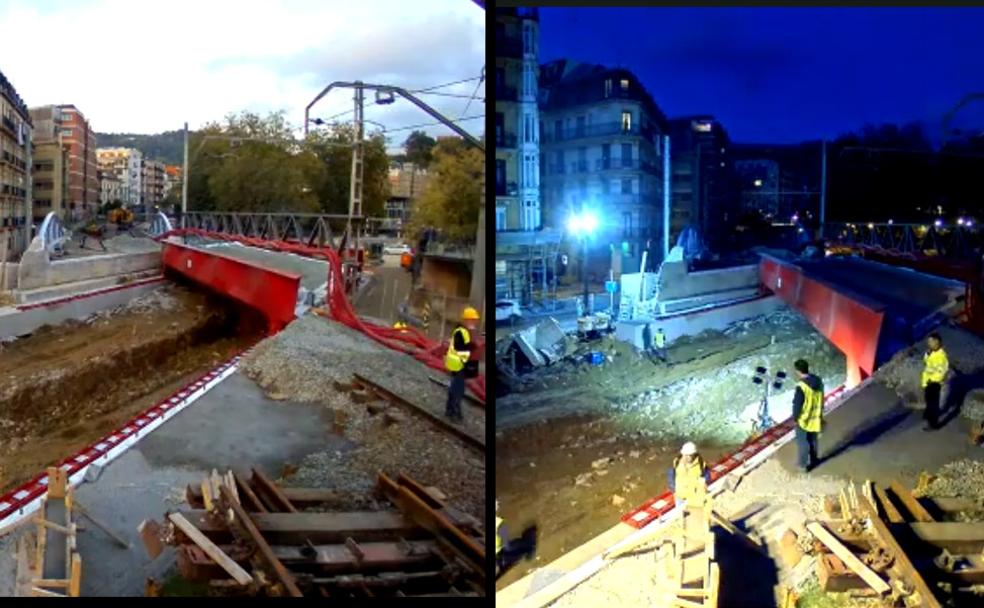 Vídeo: El montaje de la nueva estructura ferroviaria de Iztueta. 