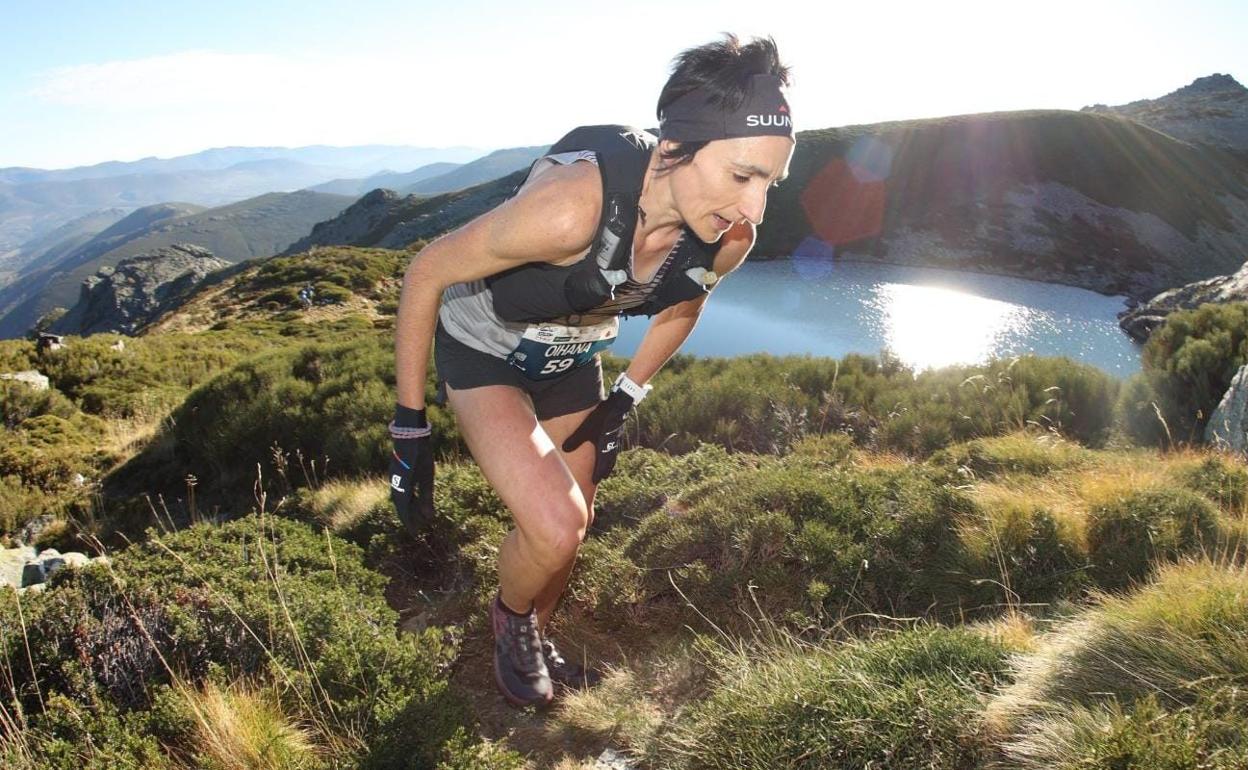 Oihana Kortazar disputando la carrera zamorana. 