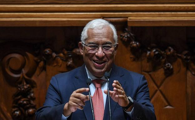 El primer ministro António Costa, este miércoles durante el debate de los Presupuestos en el Parlamento portugués.