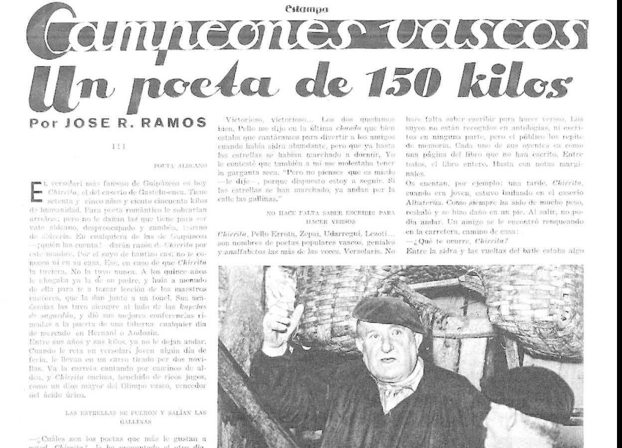 Txirritari buruz, 1936an 'Estampa' aldizkarian,