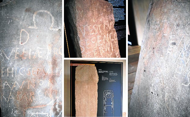 Varias estelas que pueden verse en la exposición.