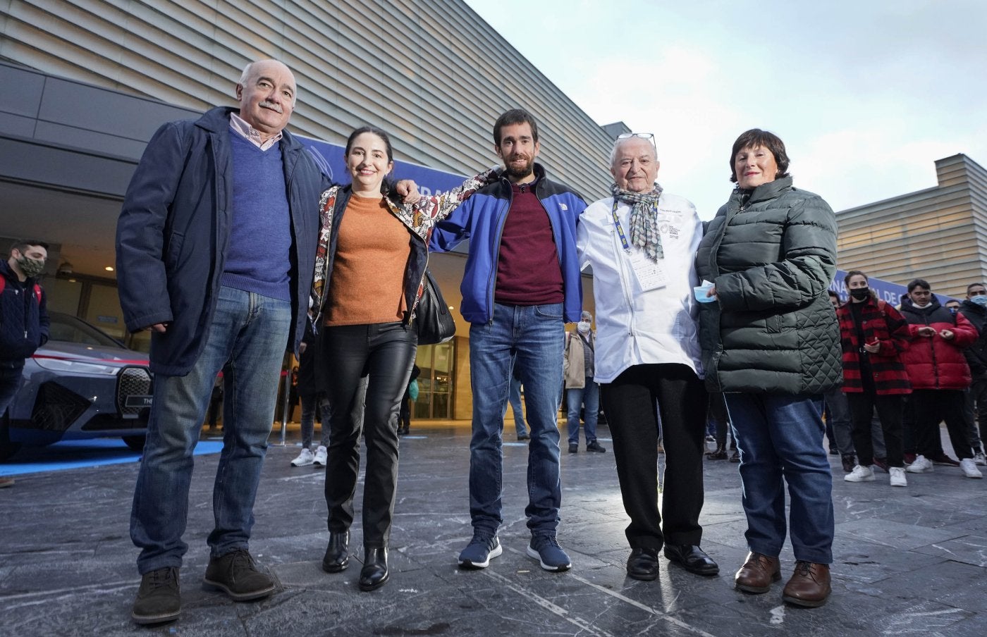 Pello Agirrezabal, Elena Arzak, EnekoAgirrezabal, Juan Mari Arzak y Maria Ixabel Telleria, ayer en el Kursaal. 