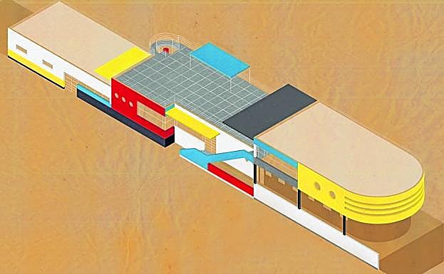 Primera versión del Náutico con inspiración neoplasticista.