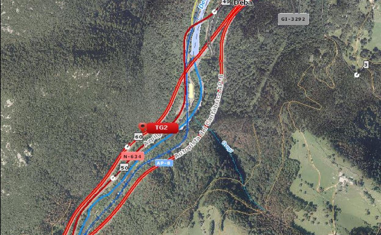Finalizan las retenciones por un accidente en la AP-8 en Mendaro con tres heridos leves