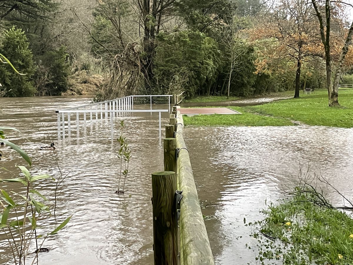 Fotos: Inundaciones en el barrio de Txomin por el desbordamiento del Urumea