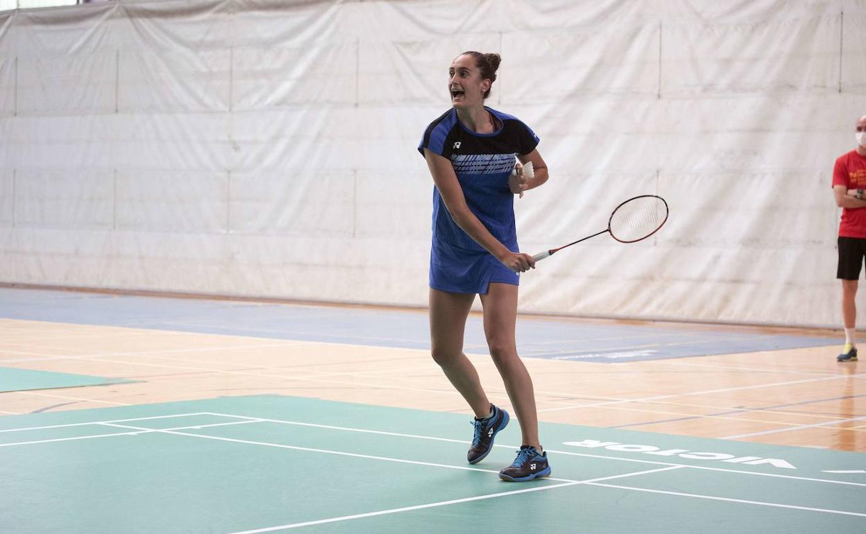 Clara Azurmendi, durante un entrenamiento.