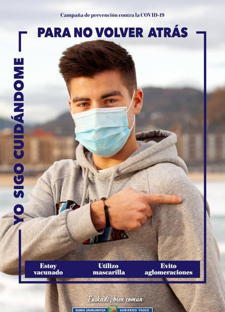 Imagen - Segunda imagen de la campaña. Esta vez el joven sí lleva la mascarilla bien puesta