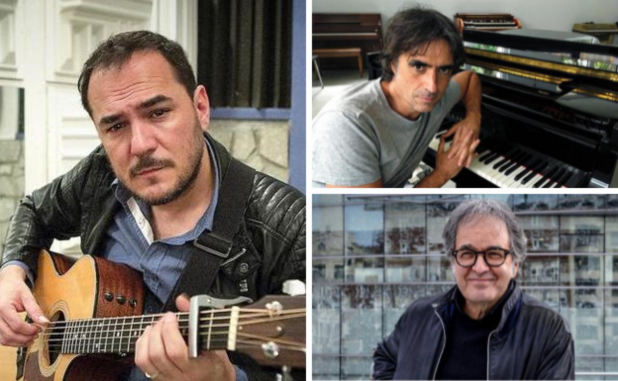 Ismael Serrano, Mikel Azpiroz y Ruper Ordorika. 