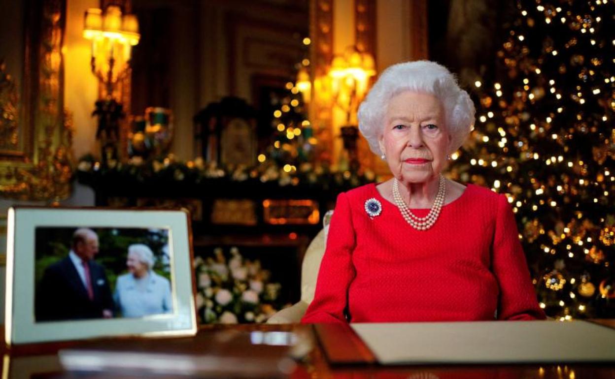 La reina Isabel II, durante su mensaje navideño desde Windsor. 