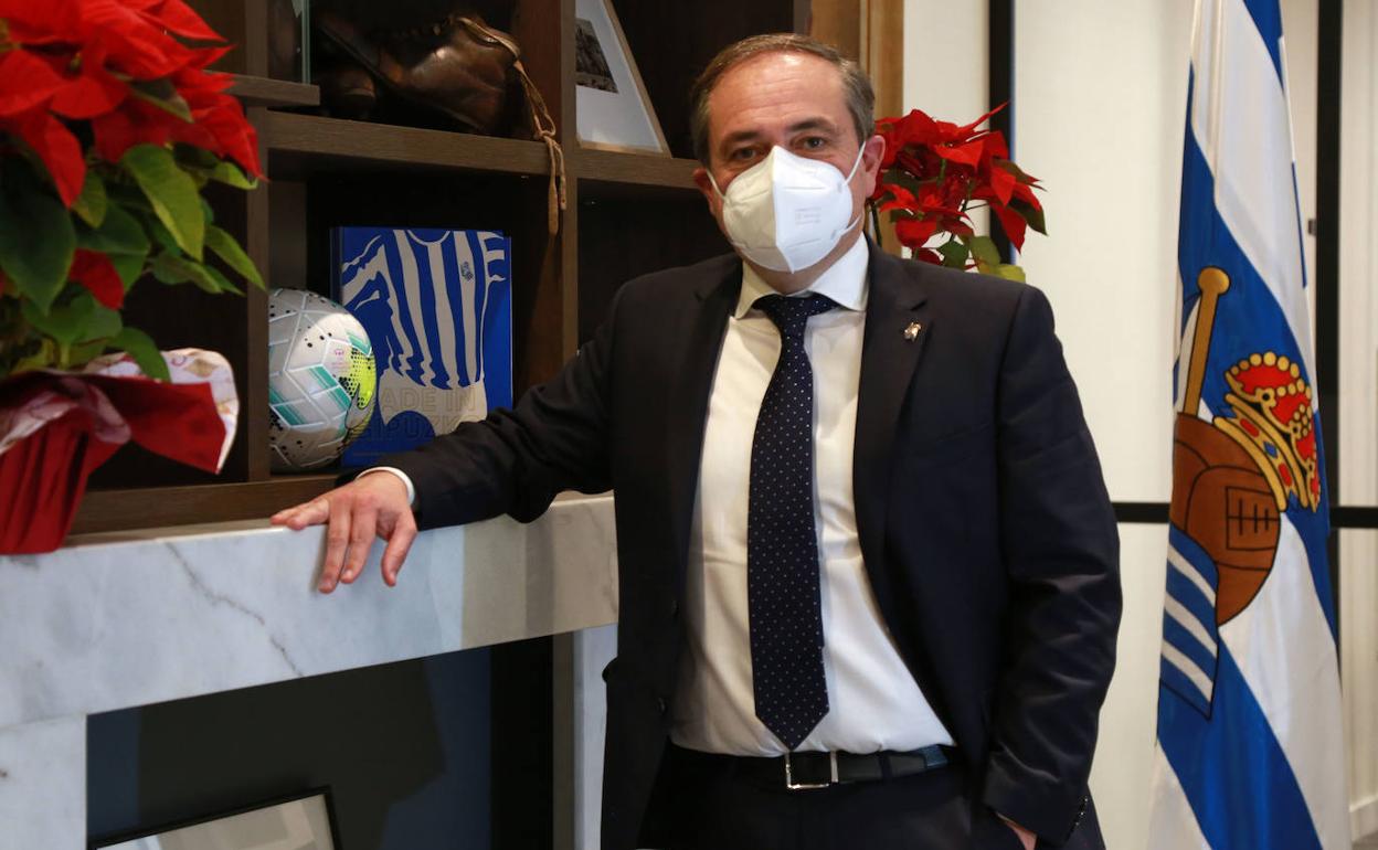 Jokin Aperribay, en su despacho del Reale Arena.