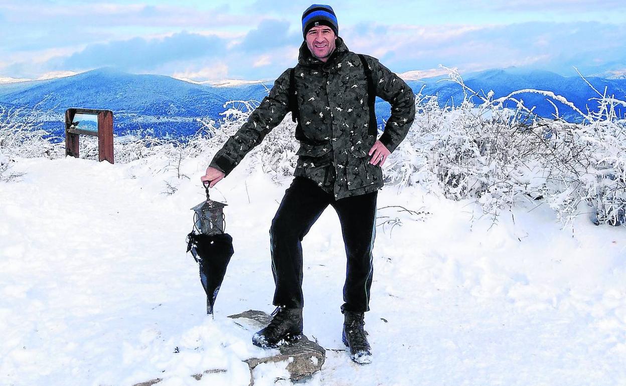 Barriola, disfrutando de un paseo por la nieve en estas navidades.