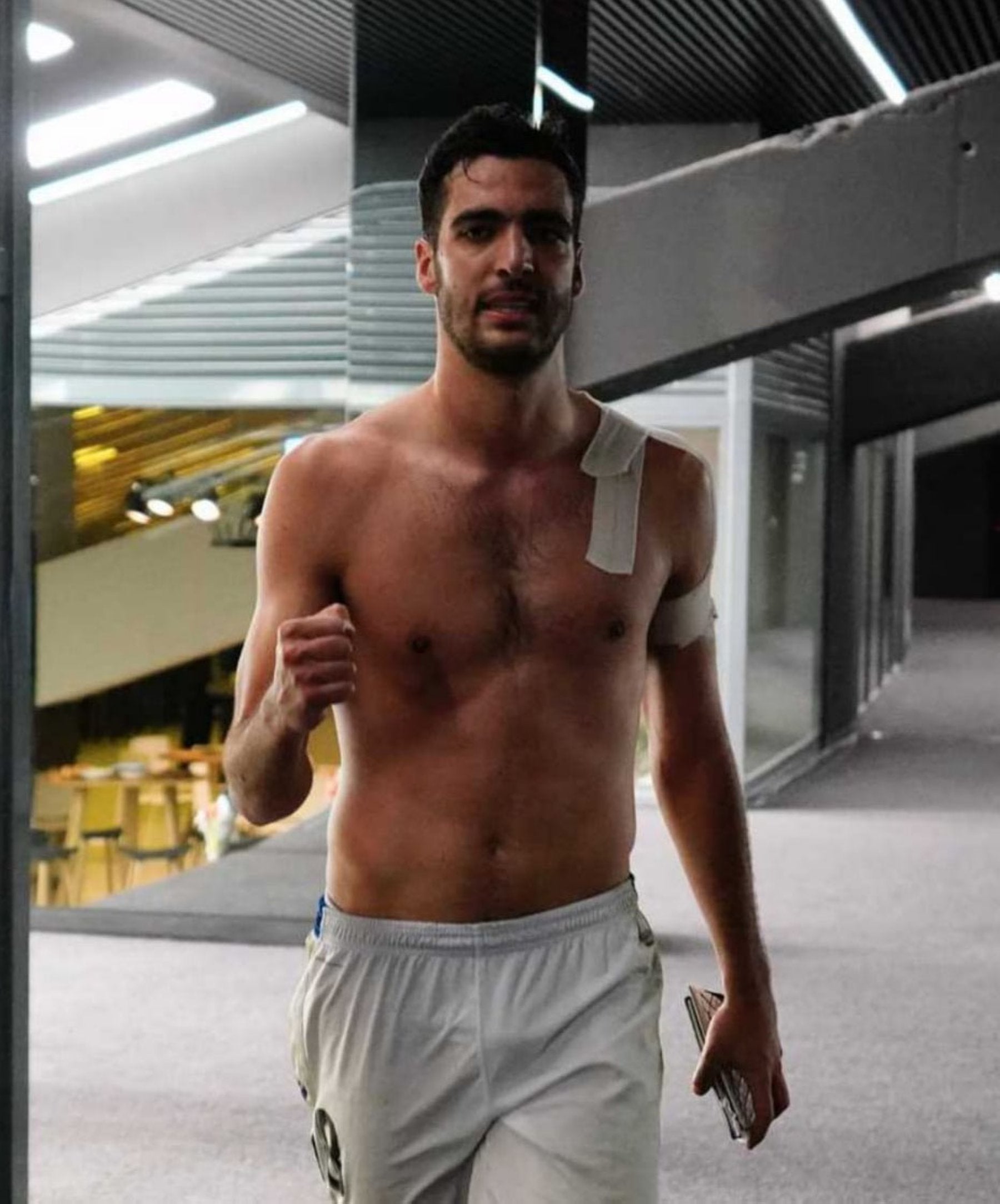 Merino, tras el partido. 