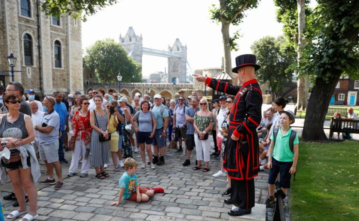 Turistas en Londres.