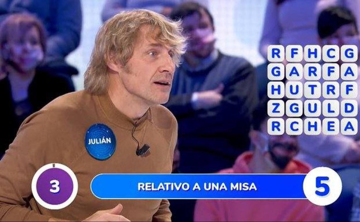 Julian Iantzi, durante un momento del concurso de 'Pasapalabra' 