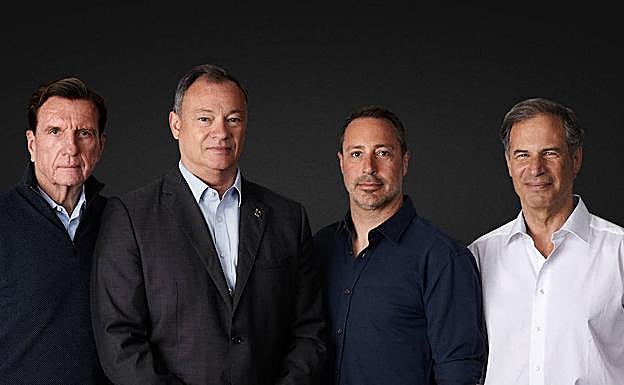 Larry Connor, Michael López-Alegría, Mark Pathy y Eytan Stibbe, los astronautas de la misión Axiom-1.