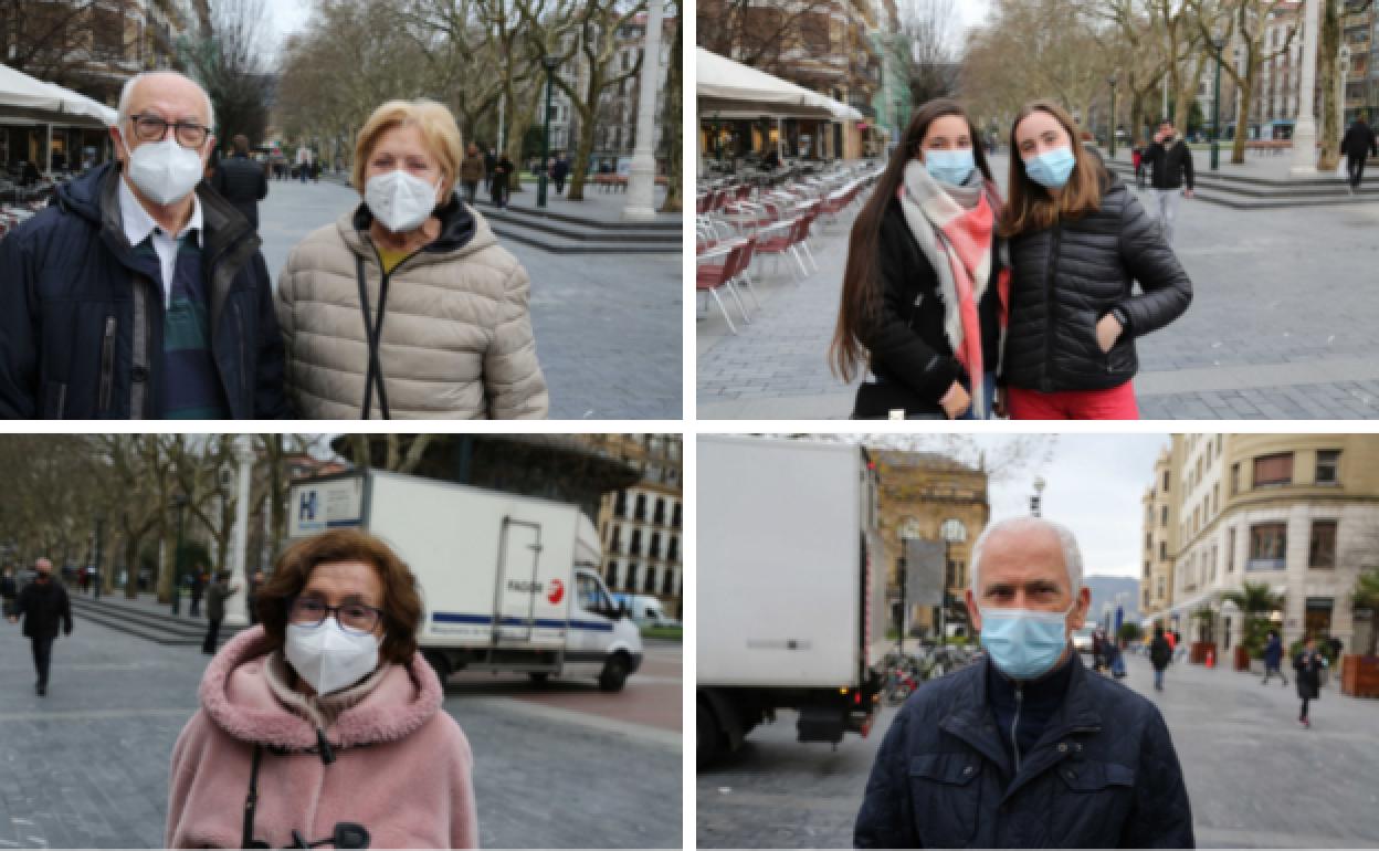 Ciudadanos que opinan sobre el uso de la mascarilla.