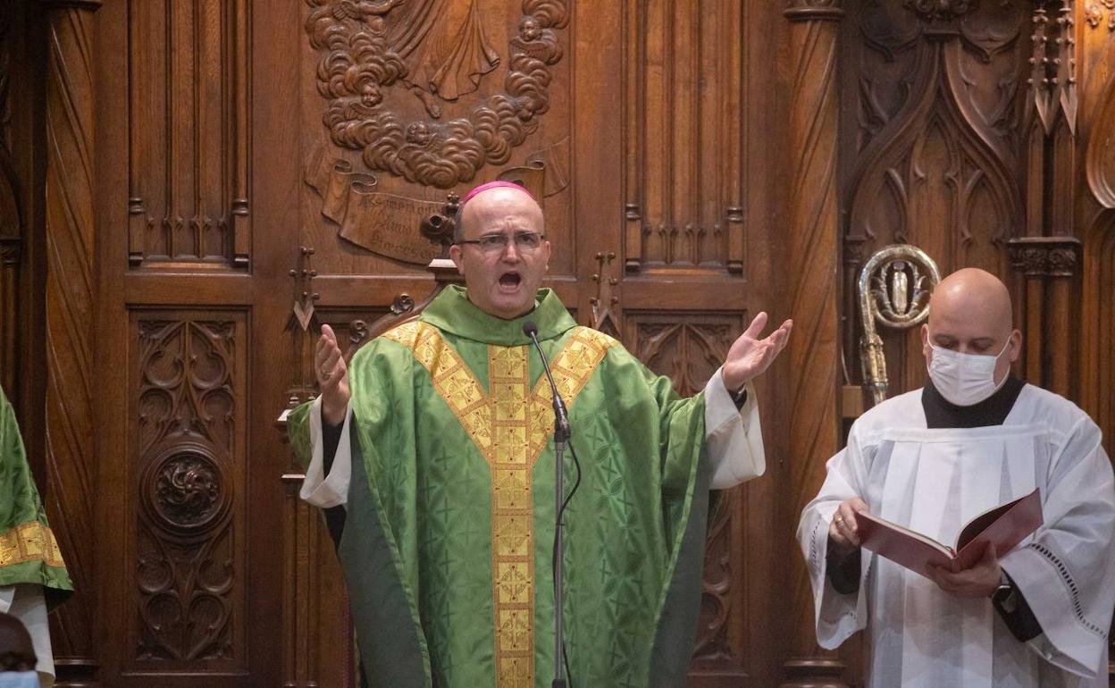 Munilla en su última misa en el Buen Pastor como obispo de San Sebastián, el pasado día 6.