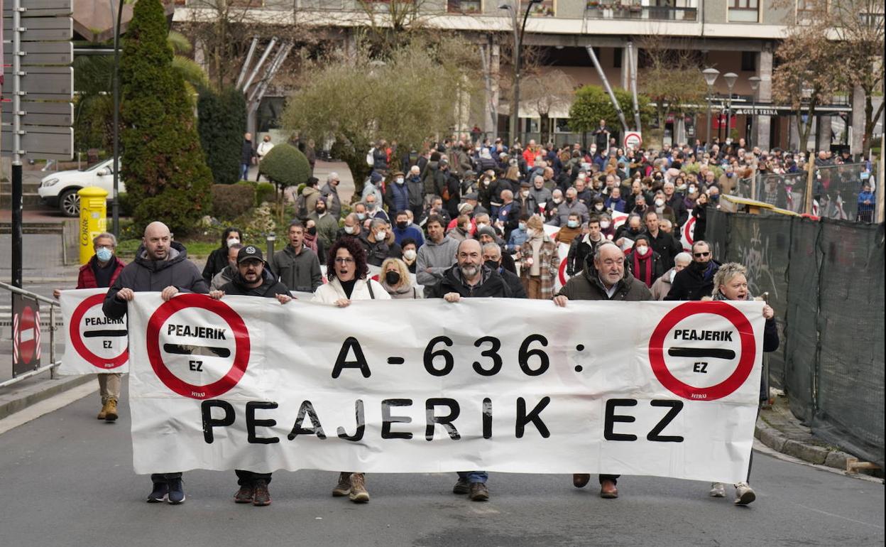 Protesta en Zumarraga por la inplantación del peaje. 