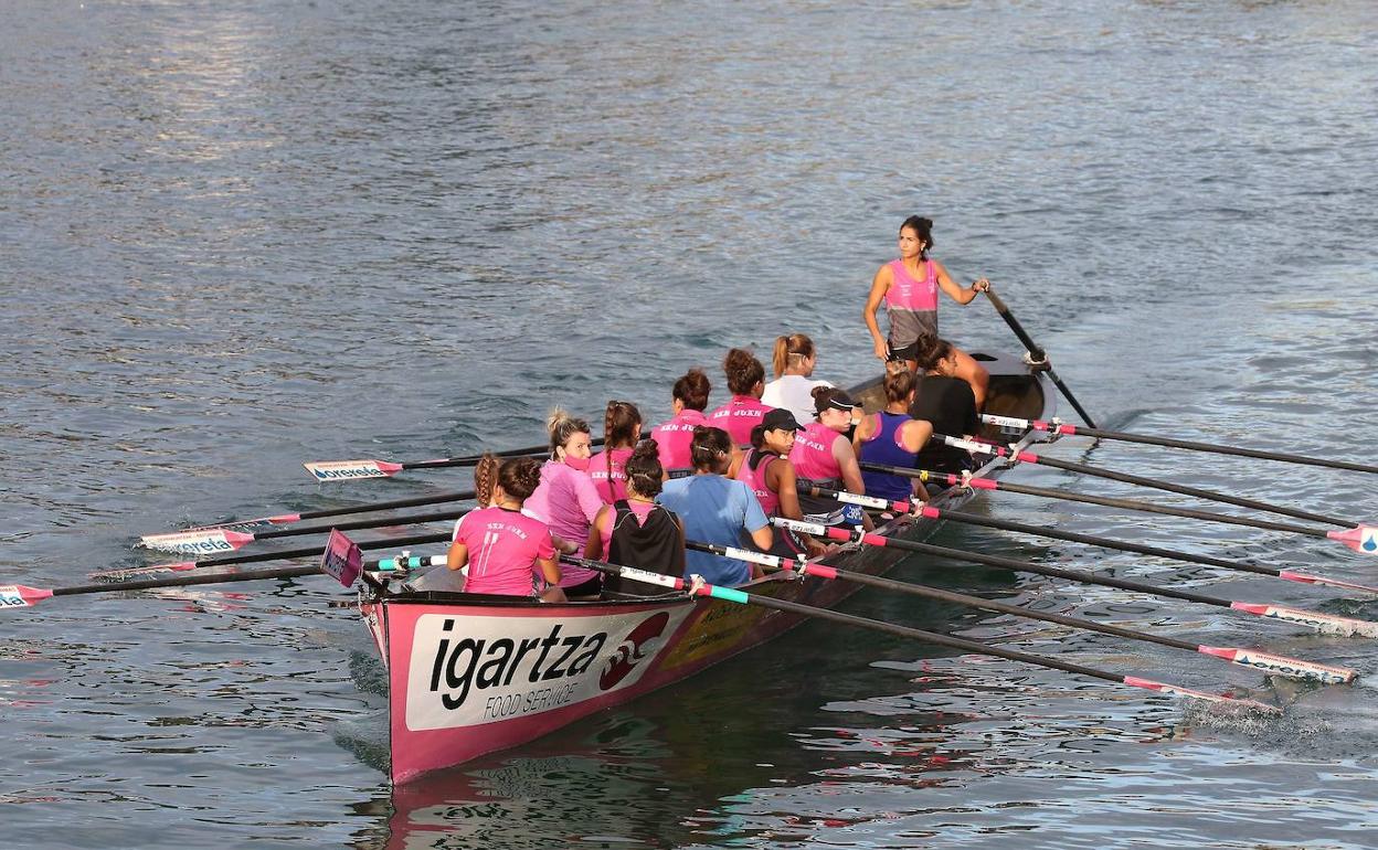 Las Bateleras de San juan, durante un entrenamiento de la temporada pasada.