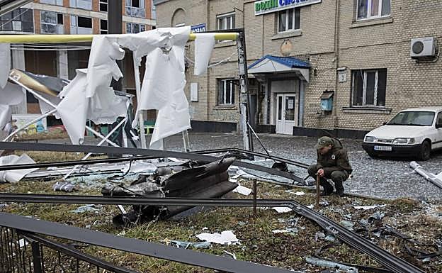Uno de los ataques registrados en la ciudad de Kiev.