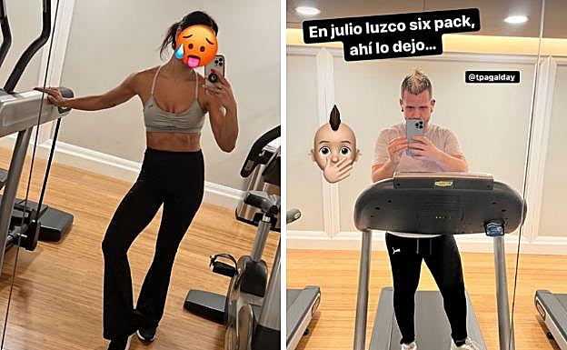 Cristina Pedroche y Dabiz Muñoz en el gimnasio de San Sebastián.