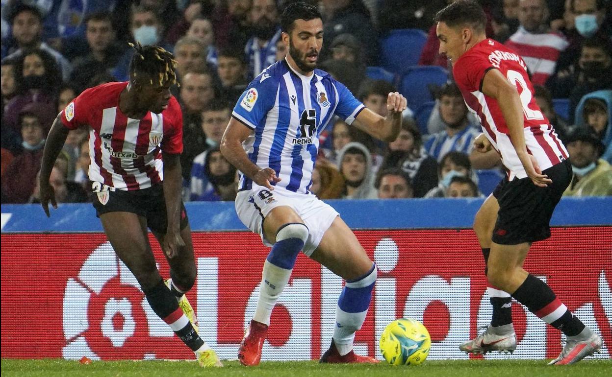 Merino en un partido ante el Athletic. 