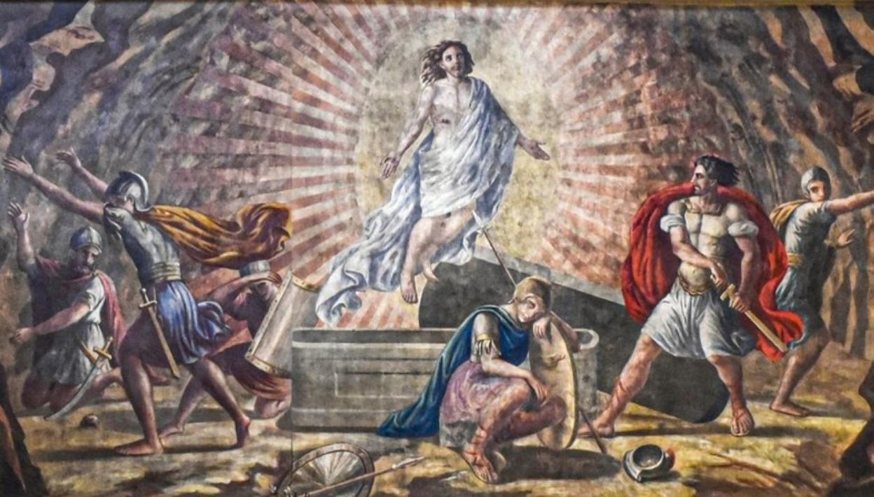 Una de las escenas bíblicas pintadas por Eugenio Azcue. 