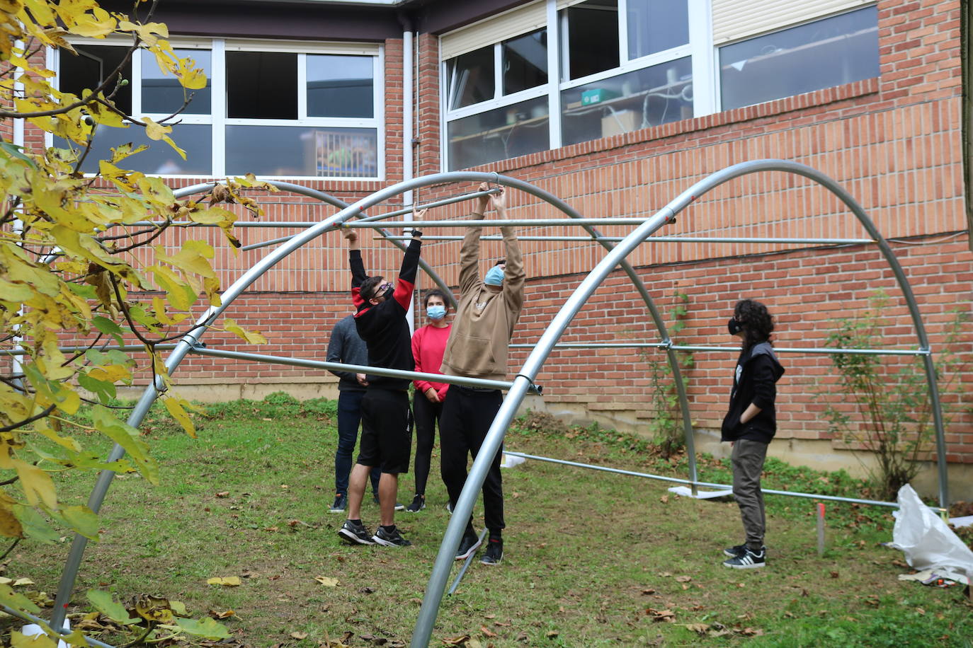 Preparando el nuevo invernadero.