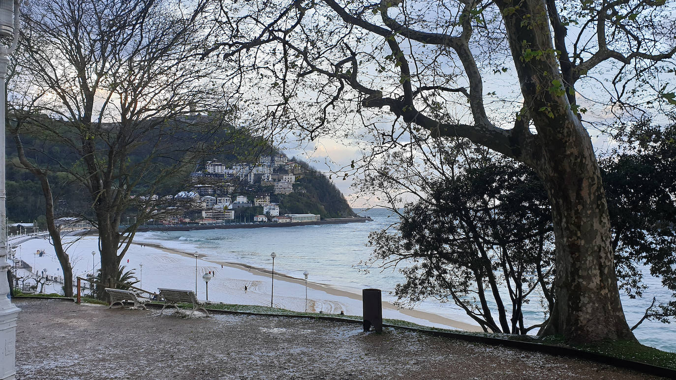 Fotos: La nieve complica la circulación en las carreteras de Gipuzkoa