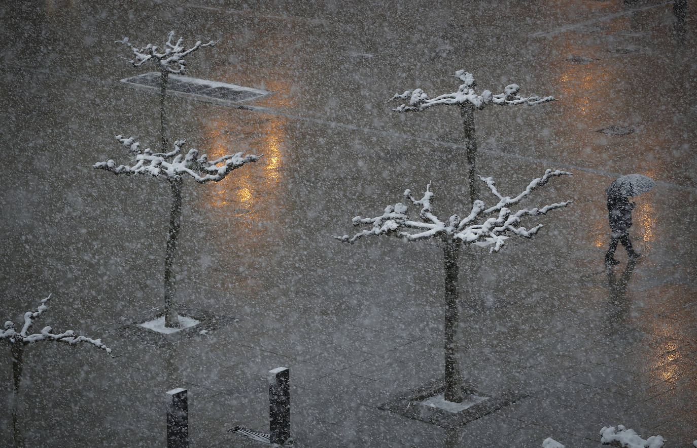 Fotos: Copiosa nevada en Pamplona