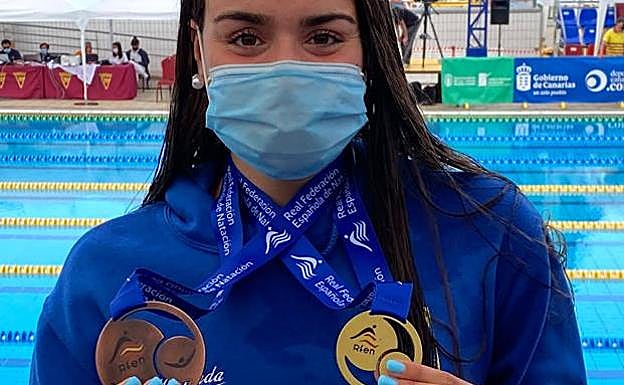 Ainhoa Martín logró la medalla de bronce en 400 estilos en el Campeonato de España Absoluto del verano pasado. 