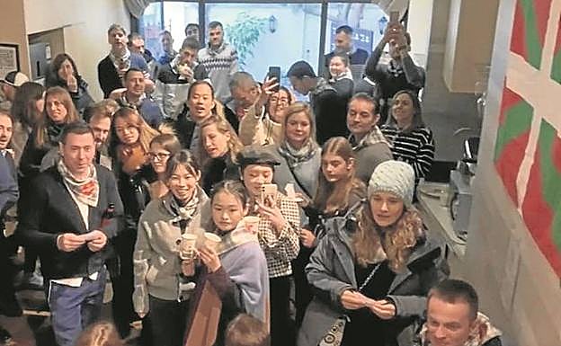 Una imagen de la euskal etxea celebrando la fiesta, el 21 de diciembre del año pasado. 