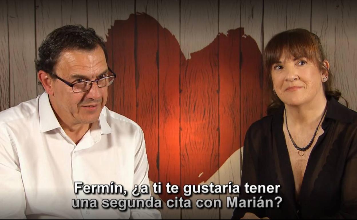 Fermín y Marián en el momento de decidir si tenían una segunda cita en First Dates