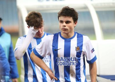 Imagen secundaria 1 - Tres momentos de la trayectoria de Sangalli en la Real. Desde el primer equipo, el Sanse y el equipo juvenil en la disputa de la Youth League frente al Schalke 04.