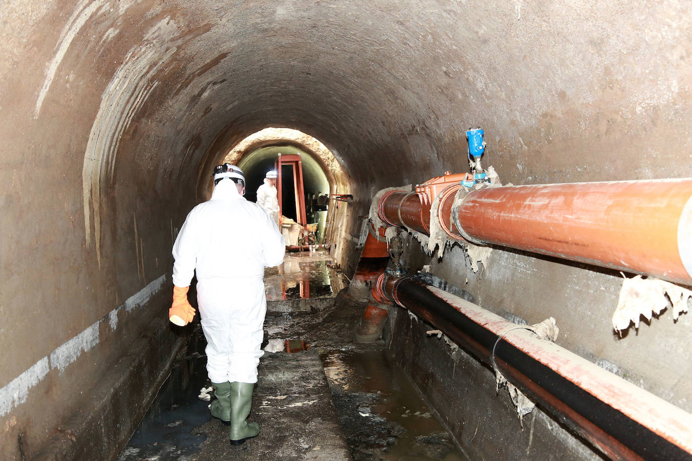 Obras del nuevo colector de aguas residuales que da servicio a Gros, Intxaurrondo, Ulia y Egia. 
