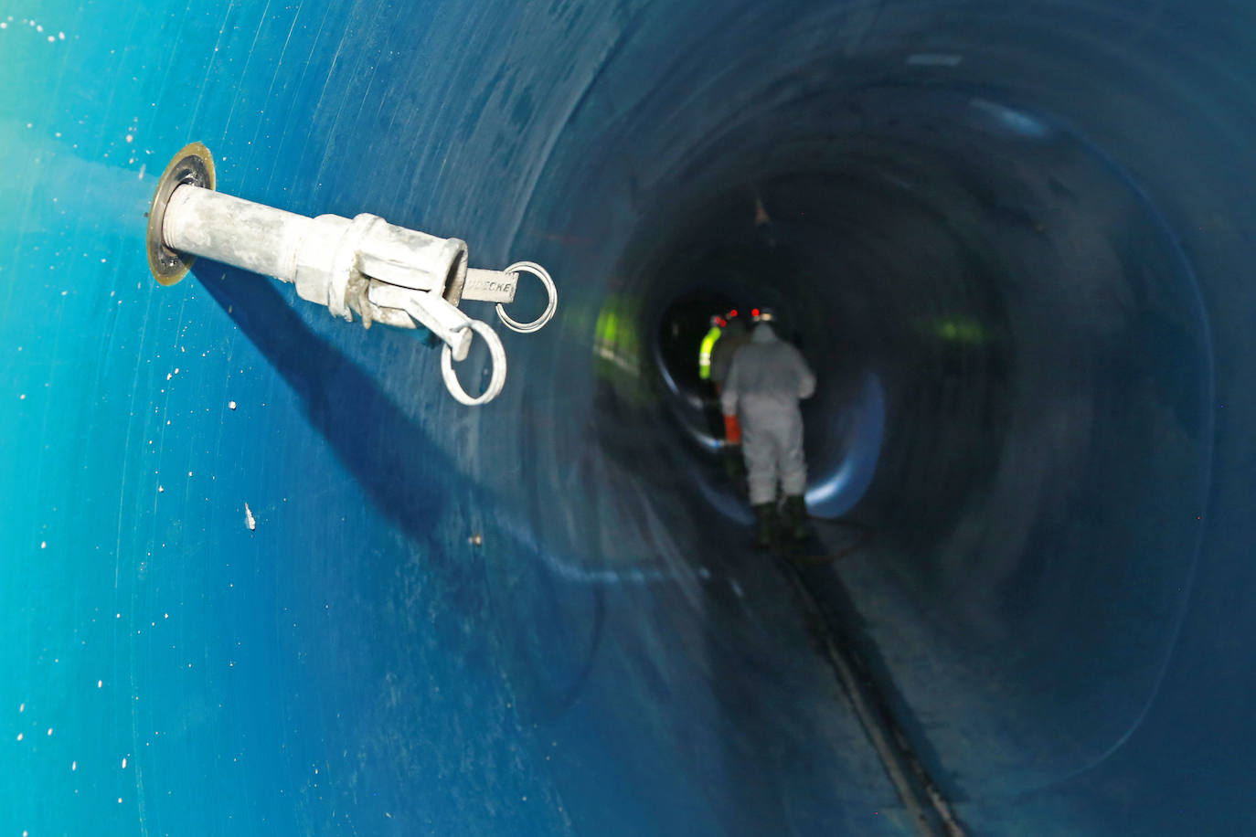 Obras del nuevo colector de aguas residuales que da servicio a Gros, Intxaurrondo, Ulia y Egia. 