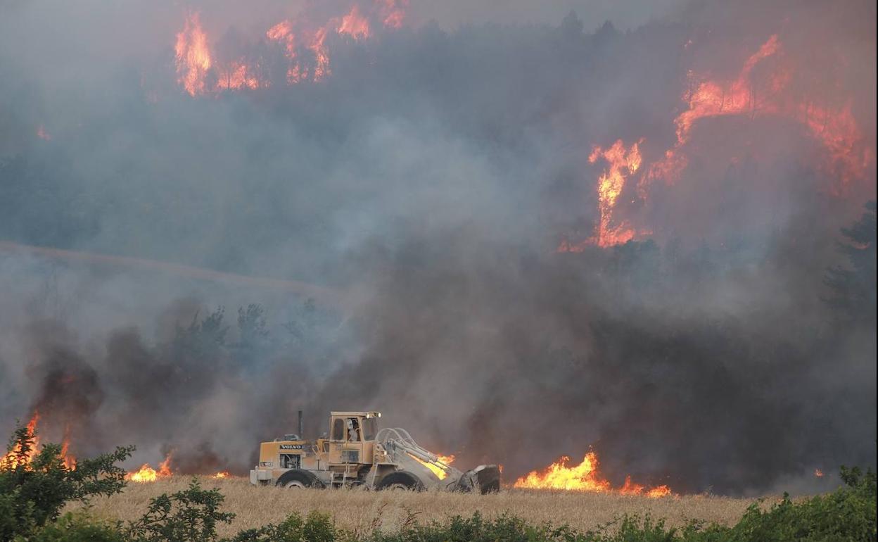 El fuego asoló algunas zonas de Navarra.