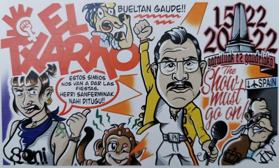 Fotos: Las ácidas y divertidas pancartas de las peñas de San Fermín 2022