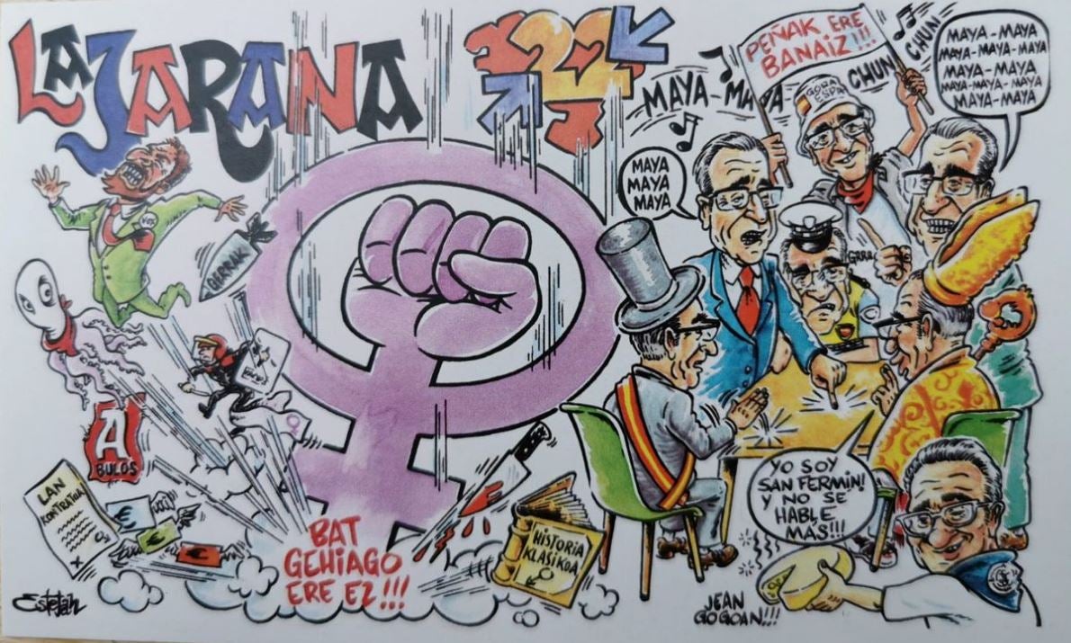 Fotos: Las ácidas y divertidas pancartas de las peñas de San Fermín 2022