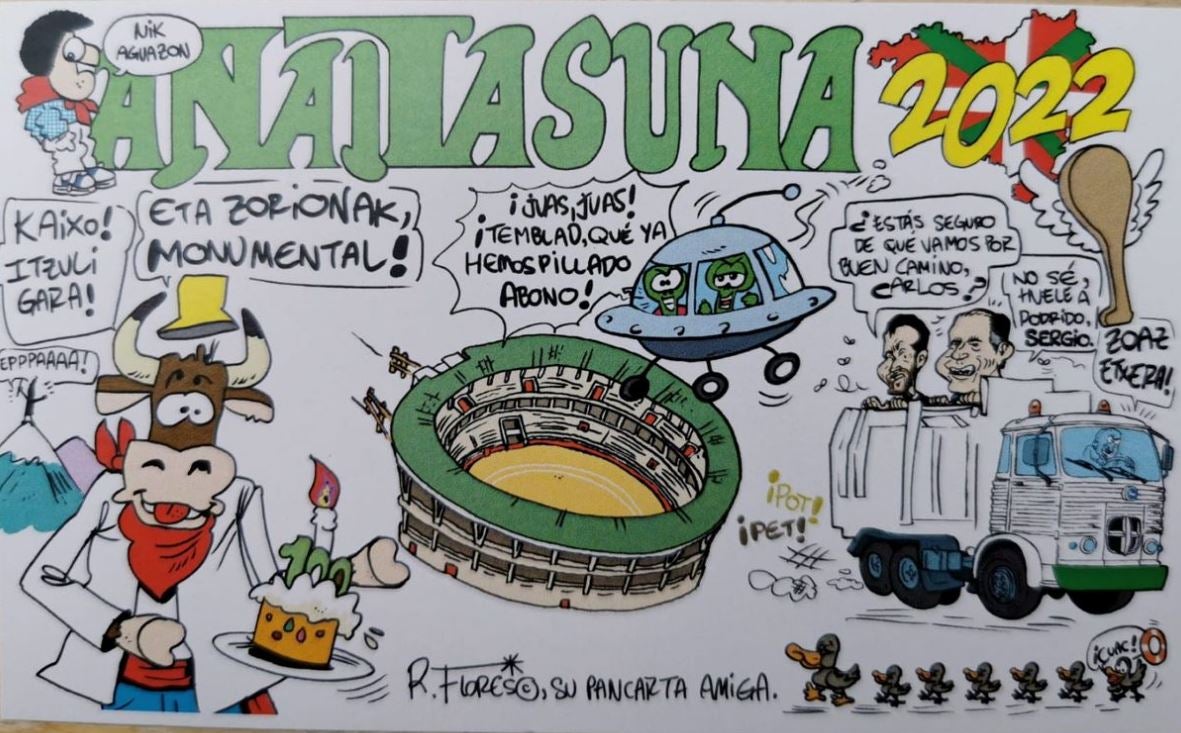 Fotos: Las ácidas y divertidas pancartas de las peñas de San Fermín 2022