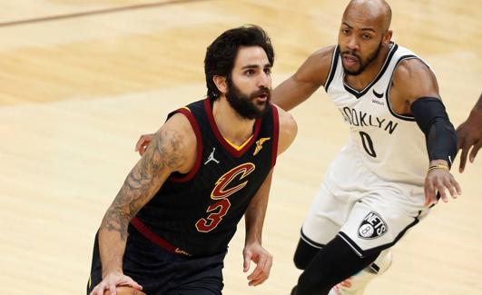 Ricky Rubio, con la camiseta de los Cleveland Cavaliers. 