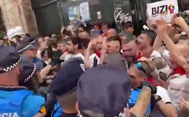 Una vista de la protesta.