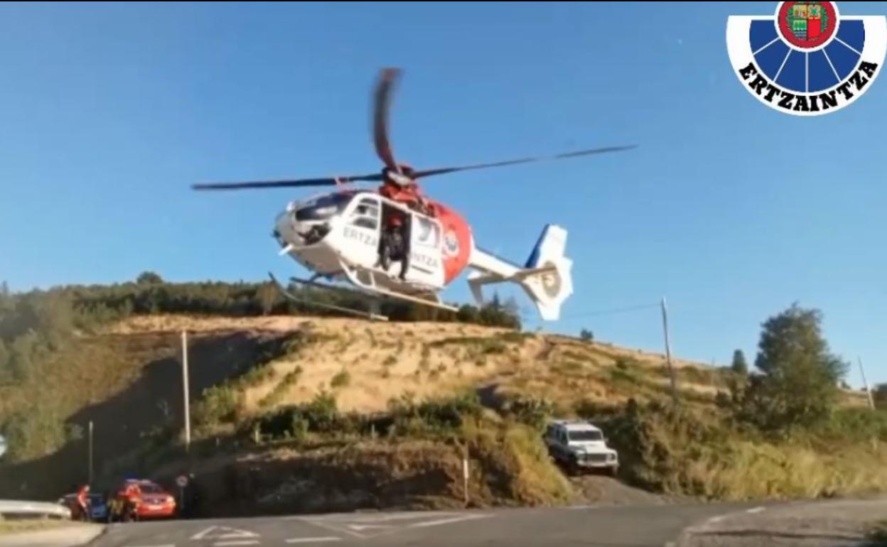 Rescatado un montañero de 70 años que había sufrido una caída en Errezil