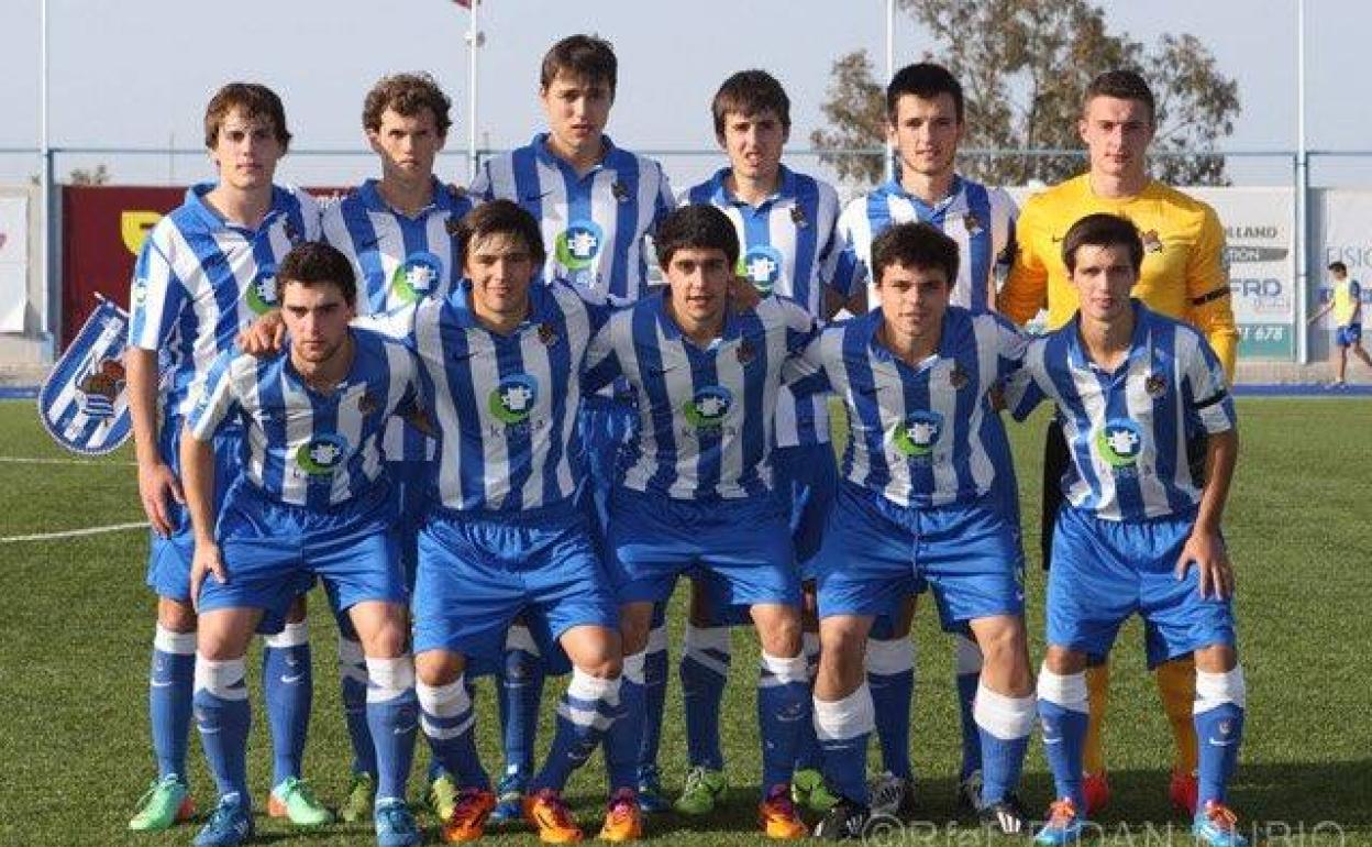 Bautista, Guridi, Ugarte, Sarriegi, Lapeña, Marcellan, Prieto, Gorosabel, Merquelanz, Luka Sangalli, Capilla en la Final de la Copa de Campeones juvenil de 2013 