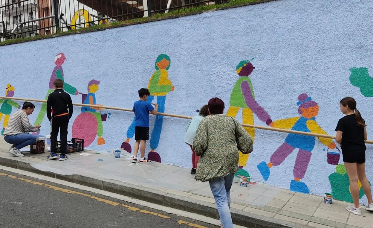 Derechos humanos, arte y euskera en  el nuevo mural