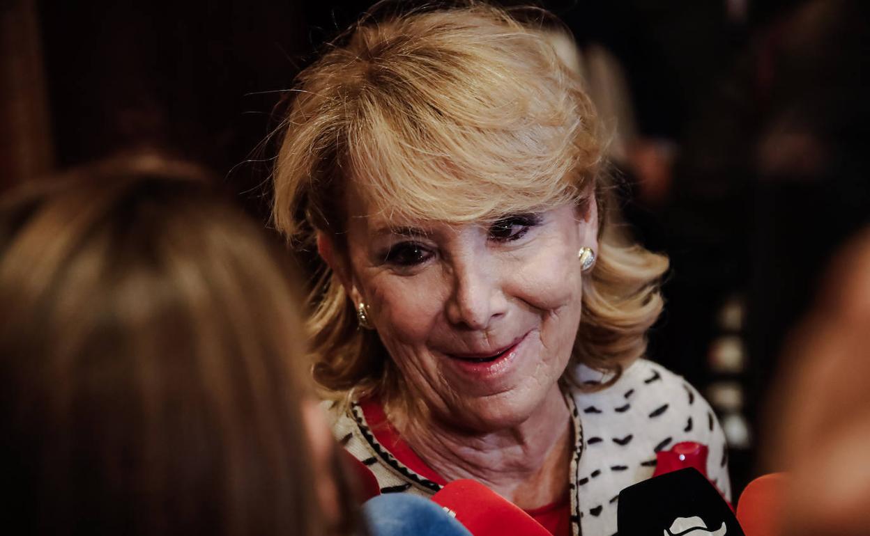 La expresidenta de la Comunidad de Madrid Esperanza Aguirre. 