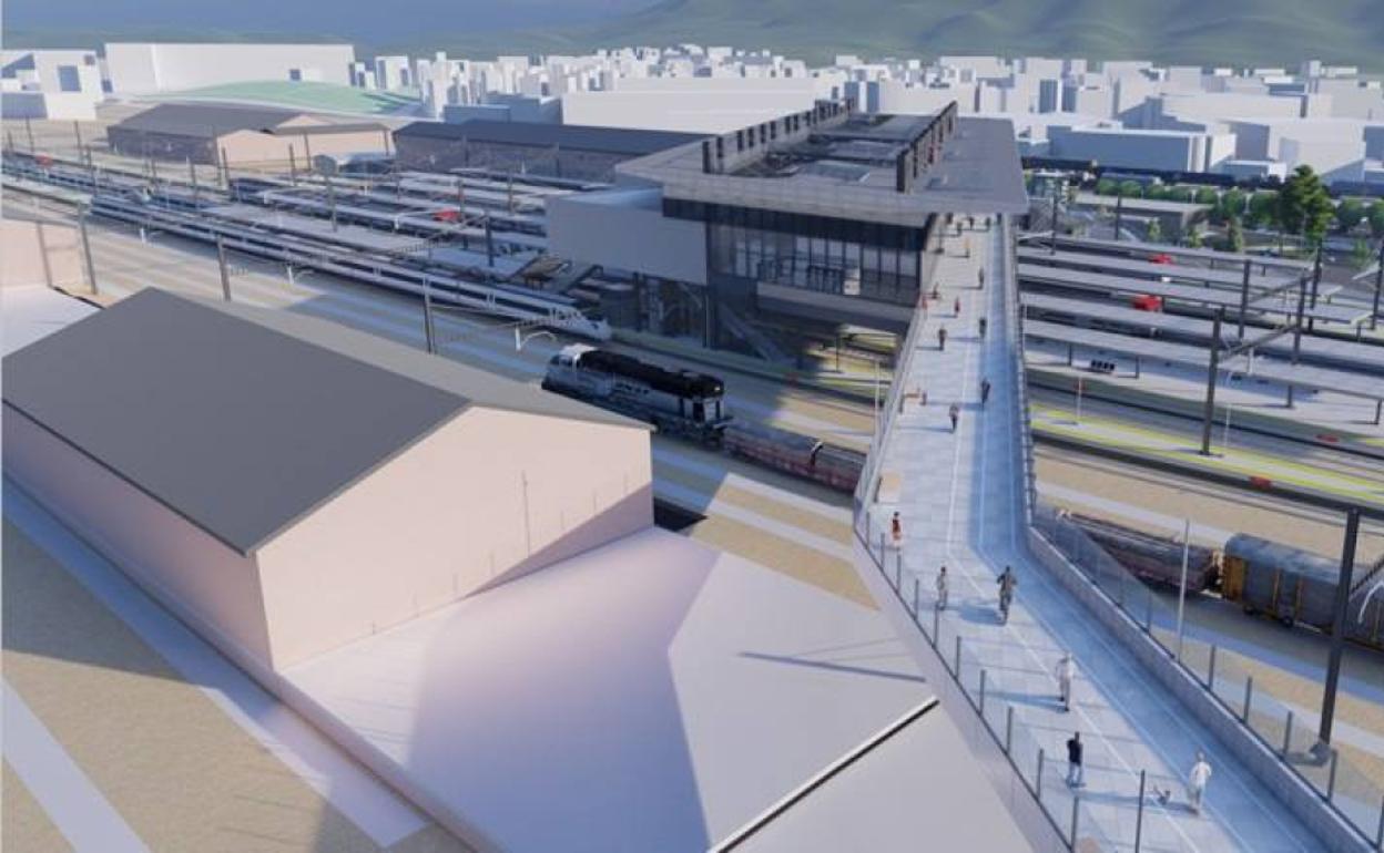 Montaje de la futura pasarela