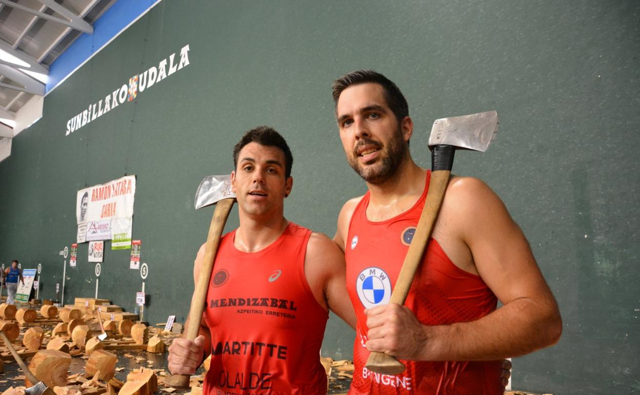 Eneko Otaño y Aitzol Atutxa, los ganadores ayer en Sunbilla. 