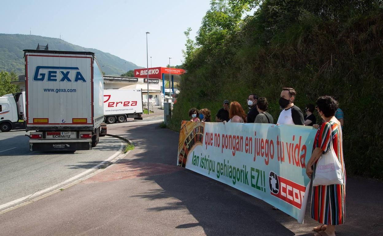 magen de la concentración convocada por el sindicato CC OO en junio de 2021 tras un accidente mortal.