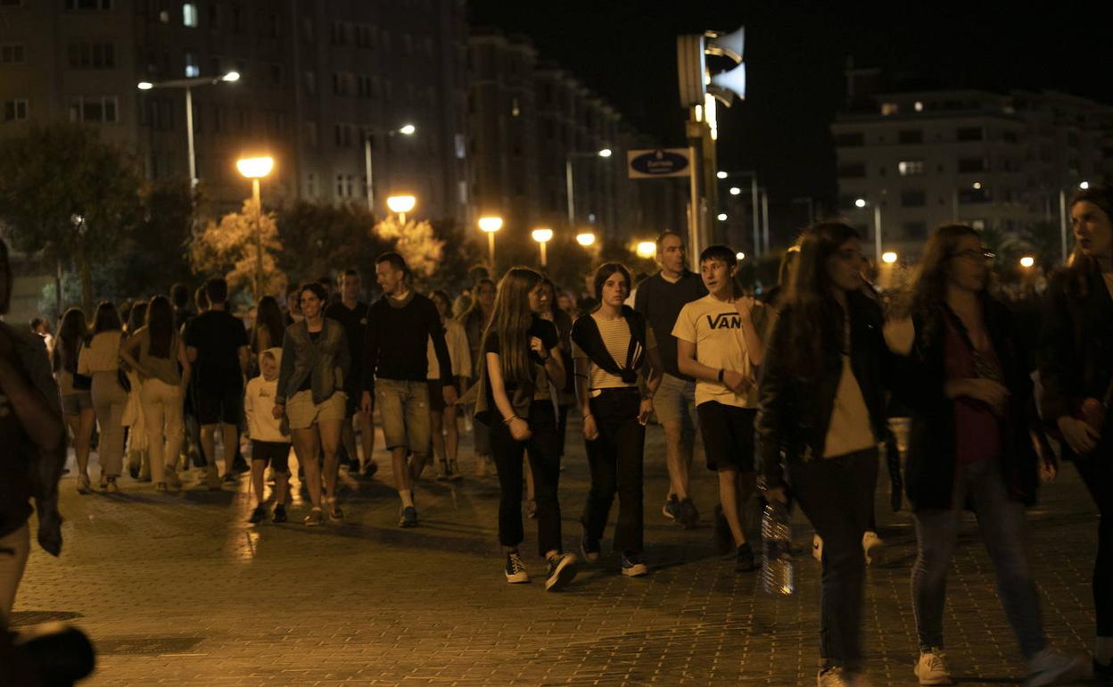 La noche de Semana Grande de San Sebastián. 